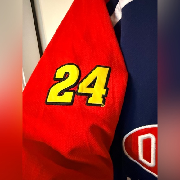 Vintage 90s Chase Authentics NASCAR Jeff Gordon #24 DuPont hockey jersey Sz XL - Picture 5 of 9